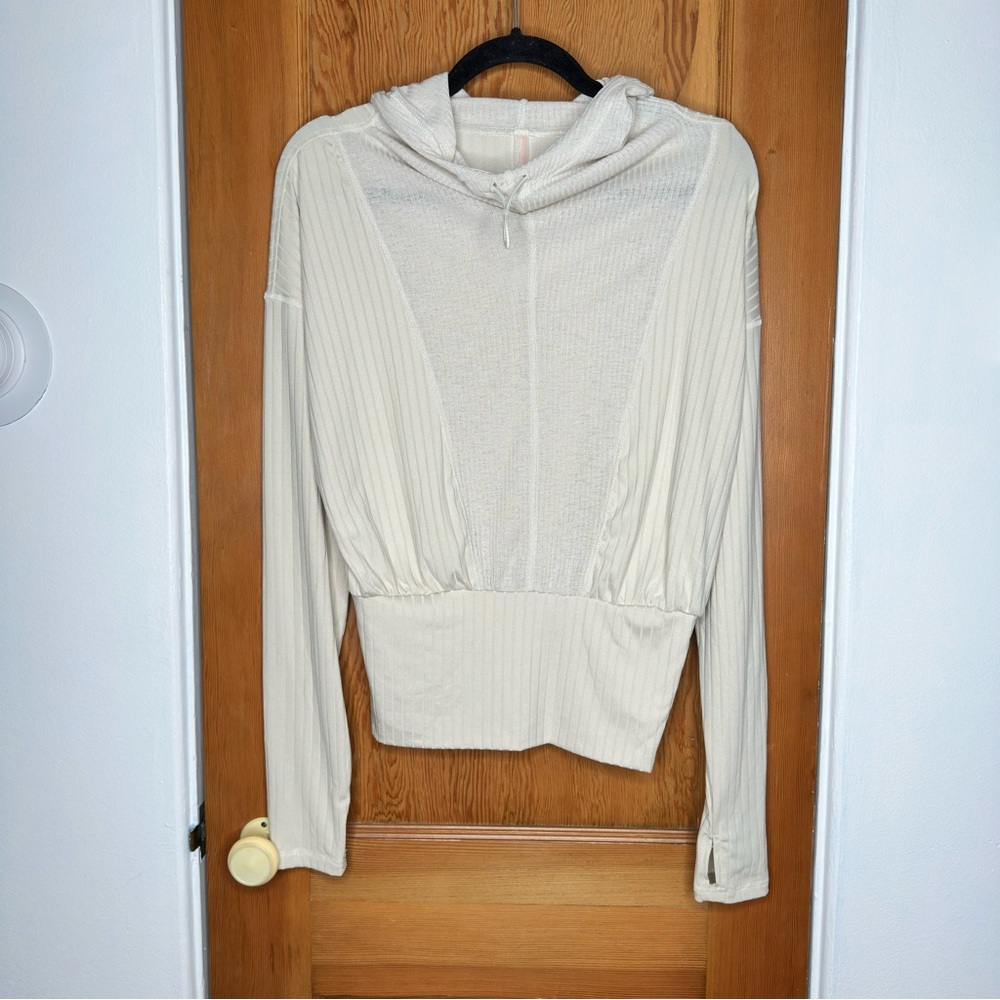 free people movement ribbed mock neck pullover hoodie